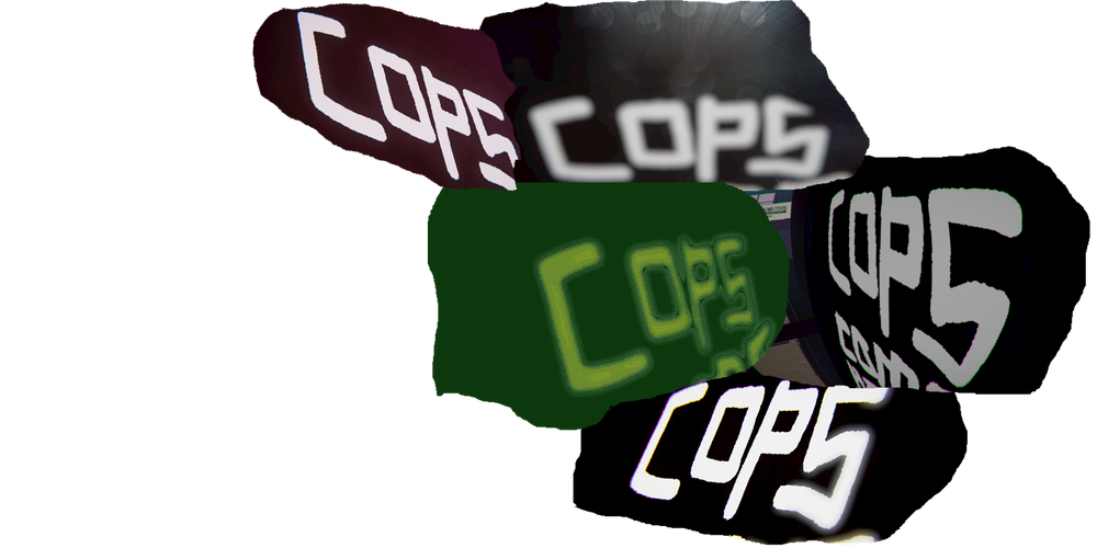 a collage of various pictures of the word 'cops'
